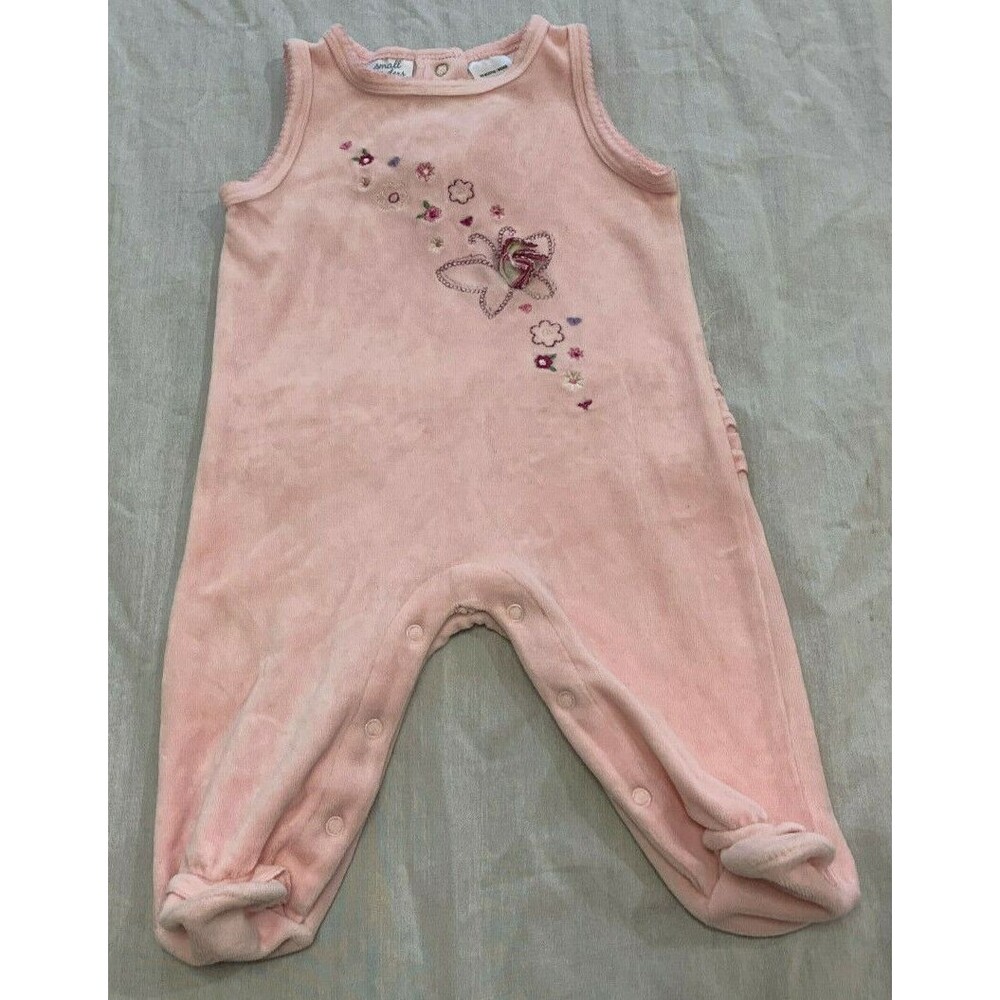 SMALL WONDERS GIRLS VELOUR OUTFITS ONE PIECE ROMPER SIZE 3-6 MONTHS